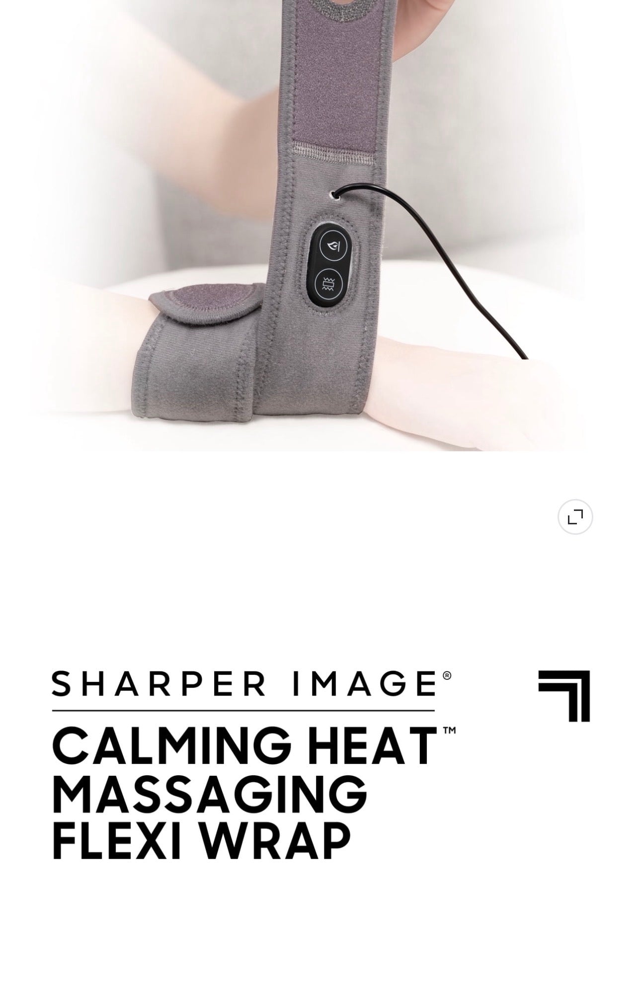 Sharper Image Calming Heat Massaging Flexi Wrap, Soothing Heat &Vibrations, Gray