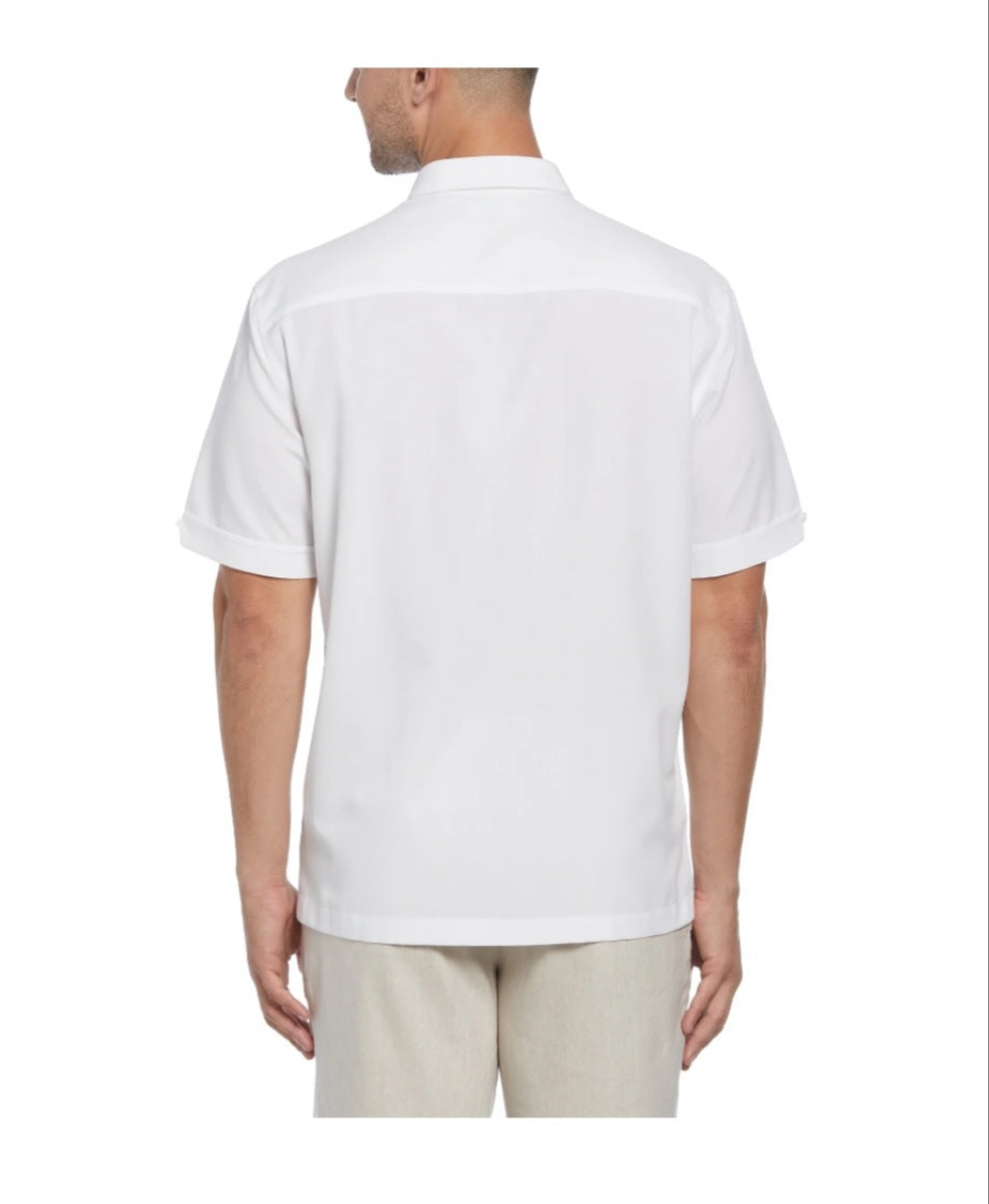 Cafe Luna Men's Deco Embroidery Panel Short Sleeve Shirt Size 4XL (58-60)