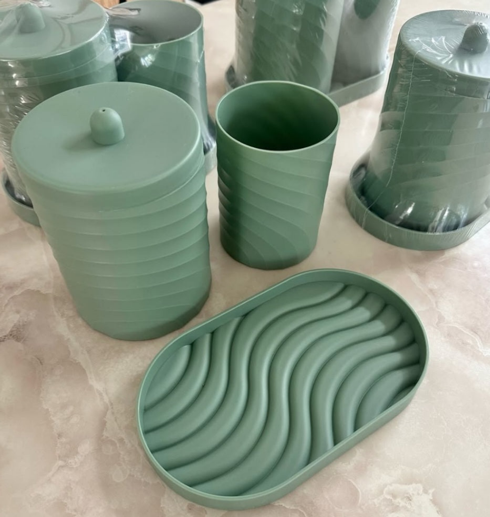 Bathroom Organizer 3 Piece Sage Green