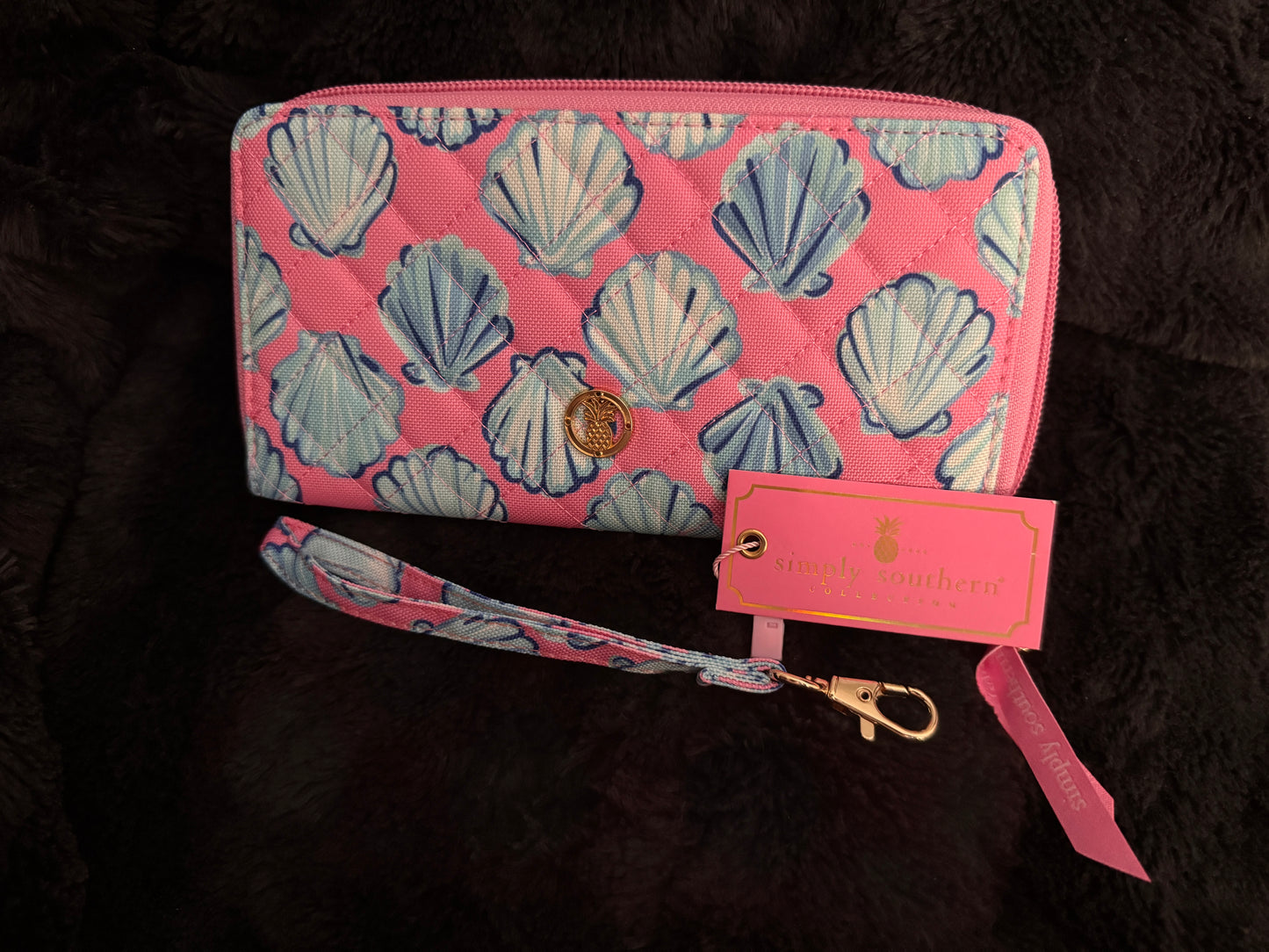 Simply Southern Blue Shell Wristlet Wallet