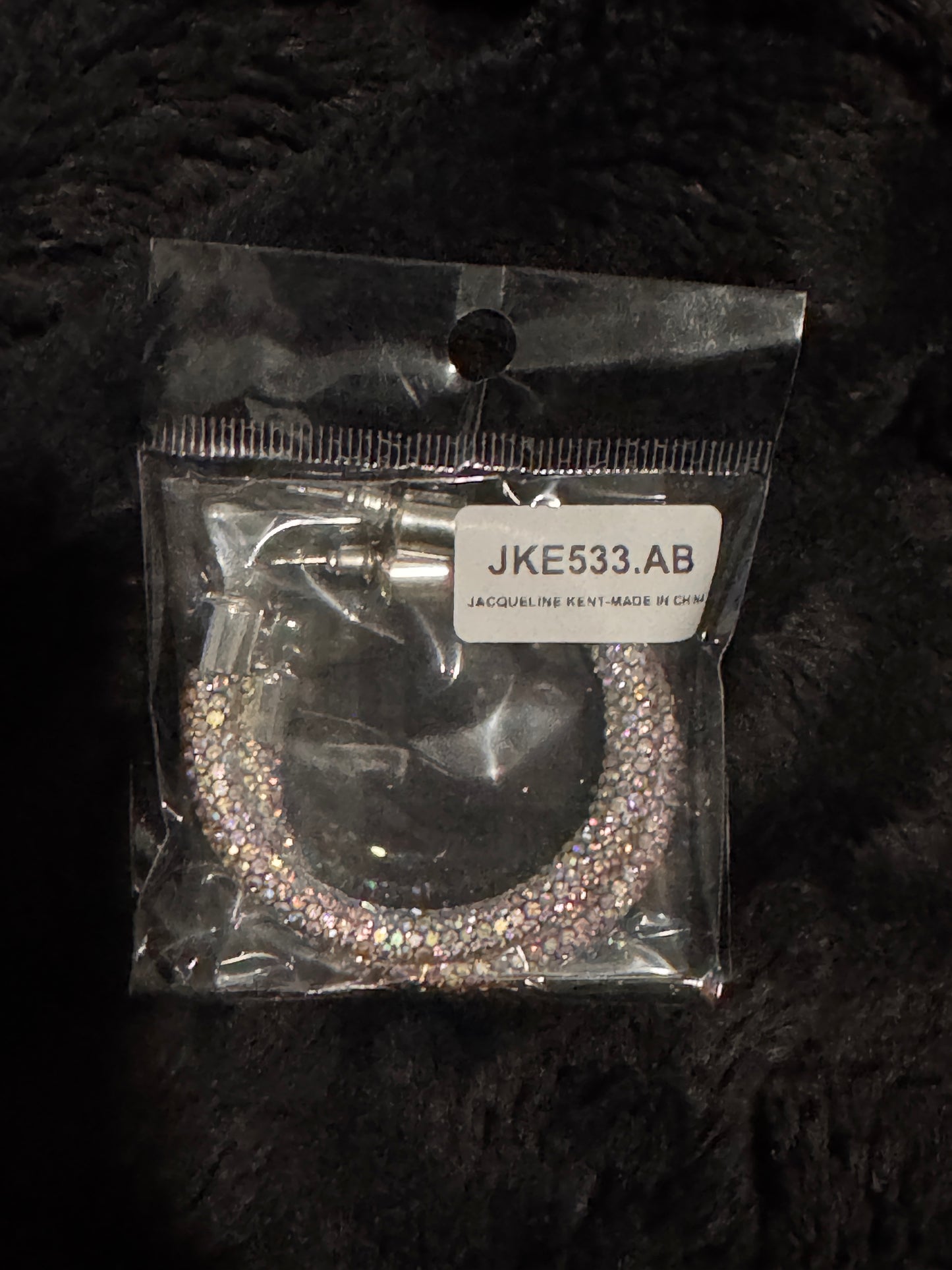 Jacqueline Kent AB Sparkled Hoop Earrings