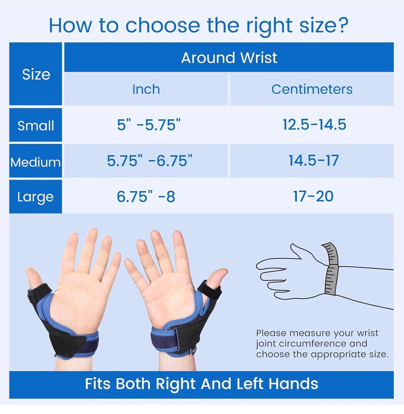 Velpeau Thumb and Wrist Brace Spica Splint for for Arthritis and Support, S