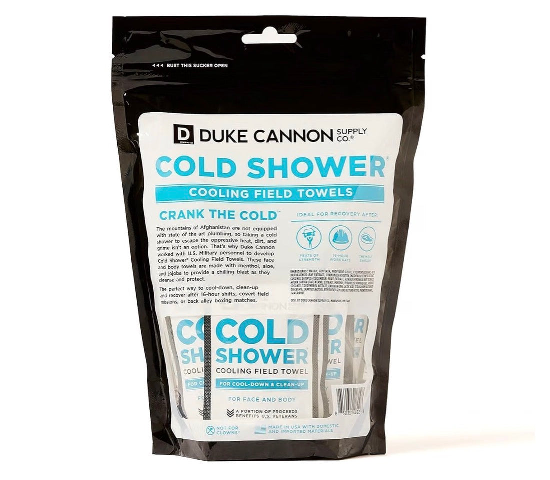 Duke Cannon Cold Shower Cooling Field Towels White, 15 Pack