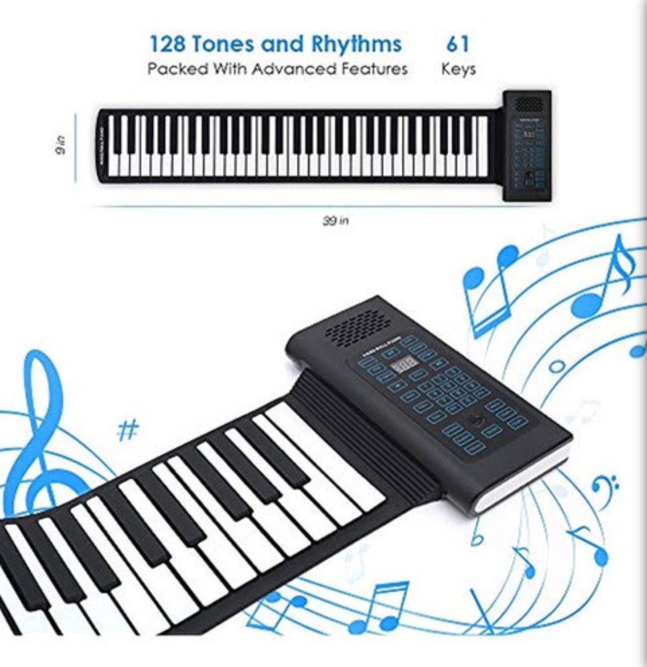 -000- Igloo Essentials Portable Folding Piano Keyboard with Pedal