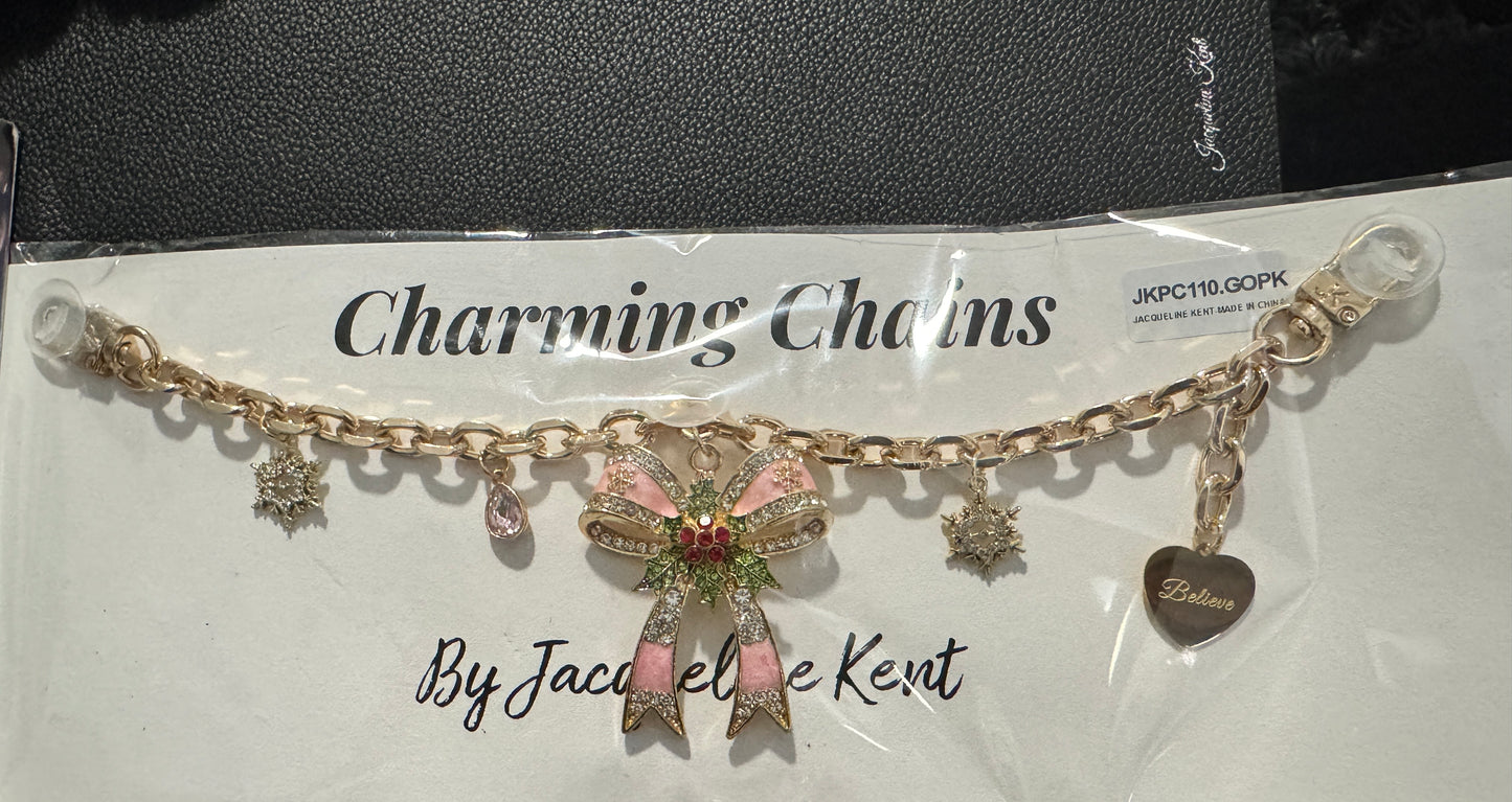 1 Jacqueline Kent Pink Christmas Bow Purse Charm