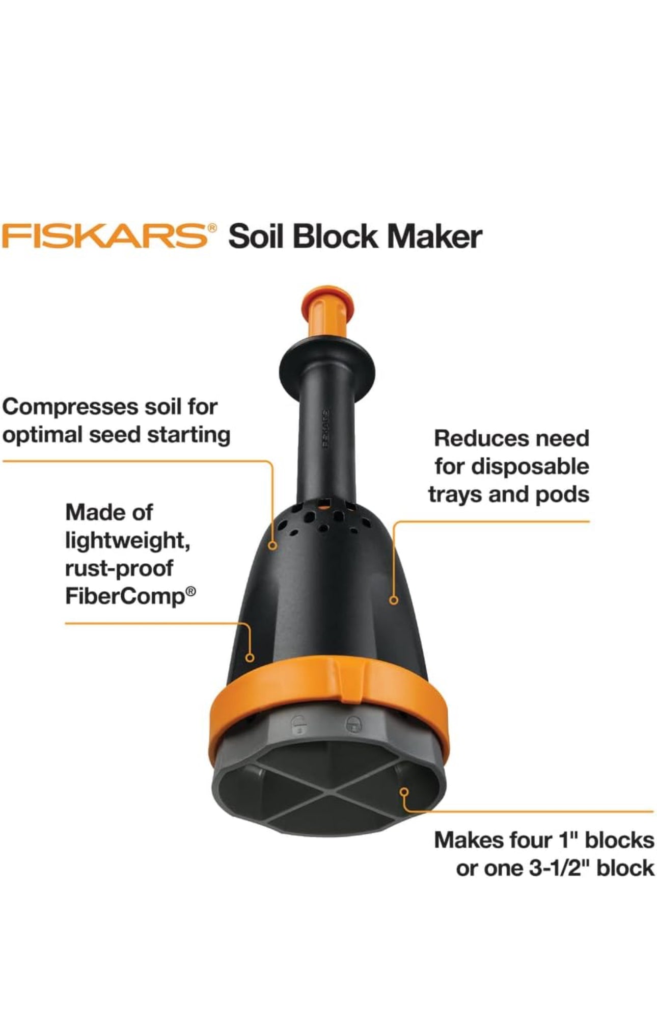 Fiskars Soil Block Maker for Gardening