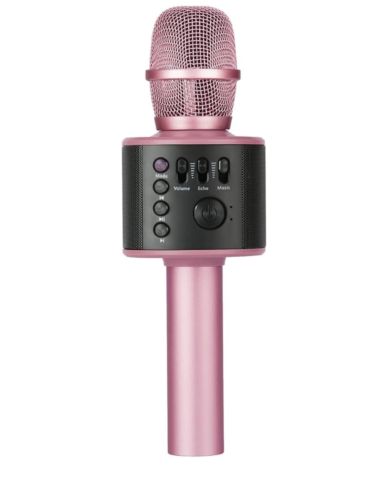 Core Innovations Wireless Bluetooth Karaoke Microphone with Built-in Speakers + HD Recording, Portable Handheld Mic | Rose Gold