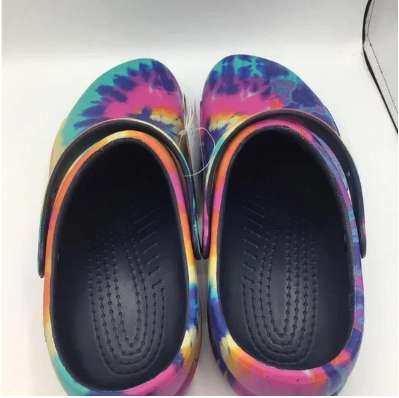 Crocs Bistro Graphic Clogs Rainbow Tie Dye Sandals Men’s Size 12-BRAND NEW