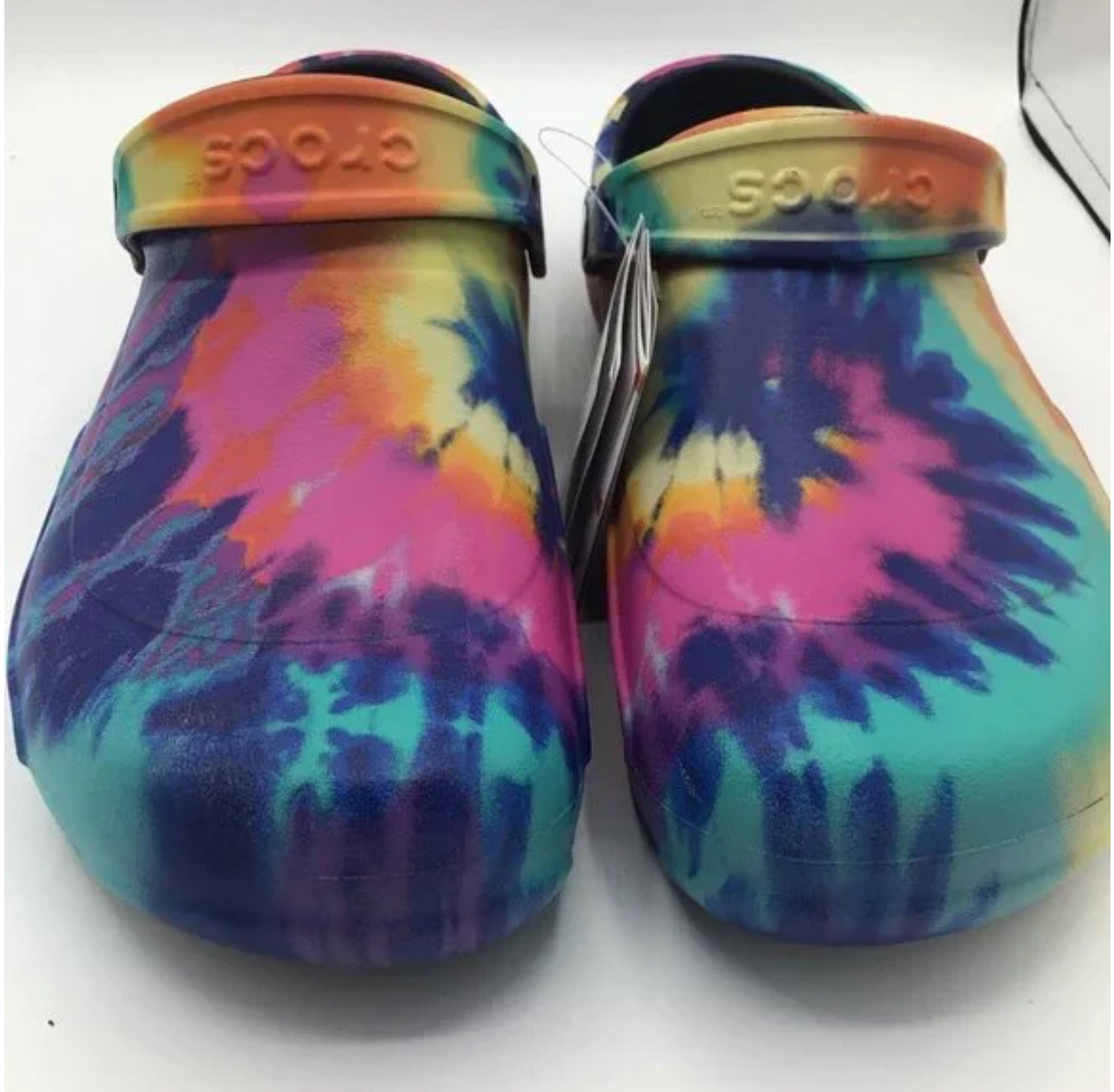Crocs Bistro Graphic Clogs Rainbow Tie Dye Sandals Men’s Size 12-BRAND NEW