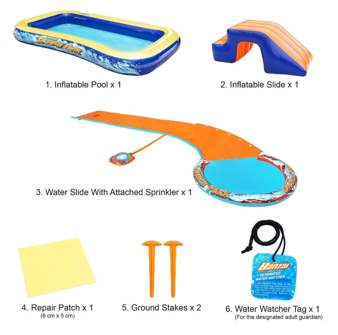 The Banzai Aqua Drench 3-in-1 Splash Park