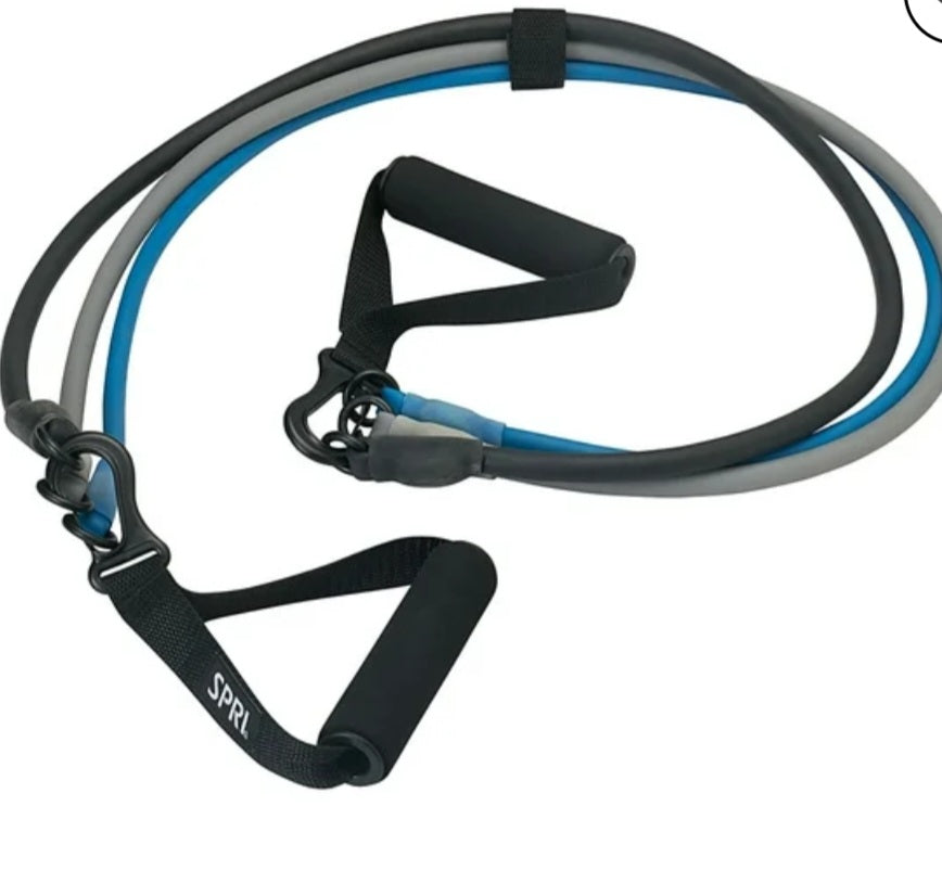 SPRI 3-in-1 Resistance Tube Kit, Includes 3 Levels of Resistance, Exercise Band Kit