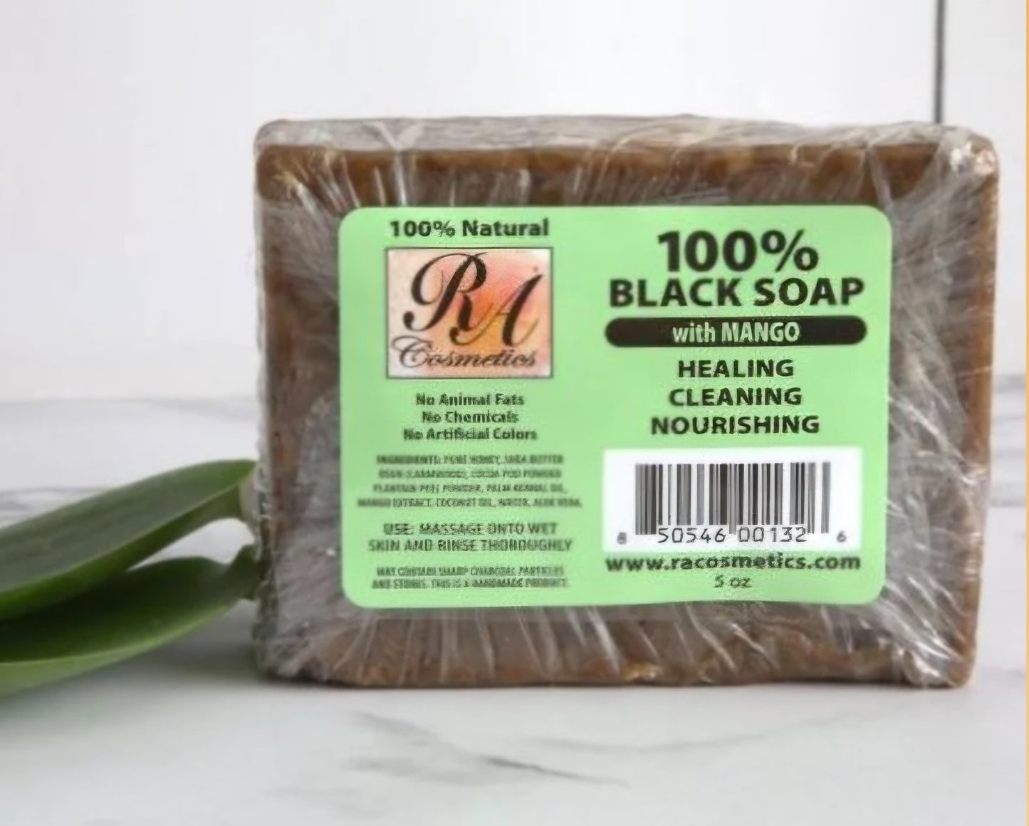 100% African Black Soap Bar w/ Mango