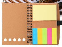 -001 Inspirational Notebooks with Sticky Notepads and Bamboo Ballpoint Pen