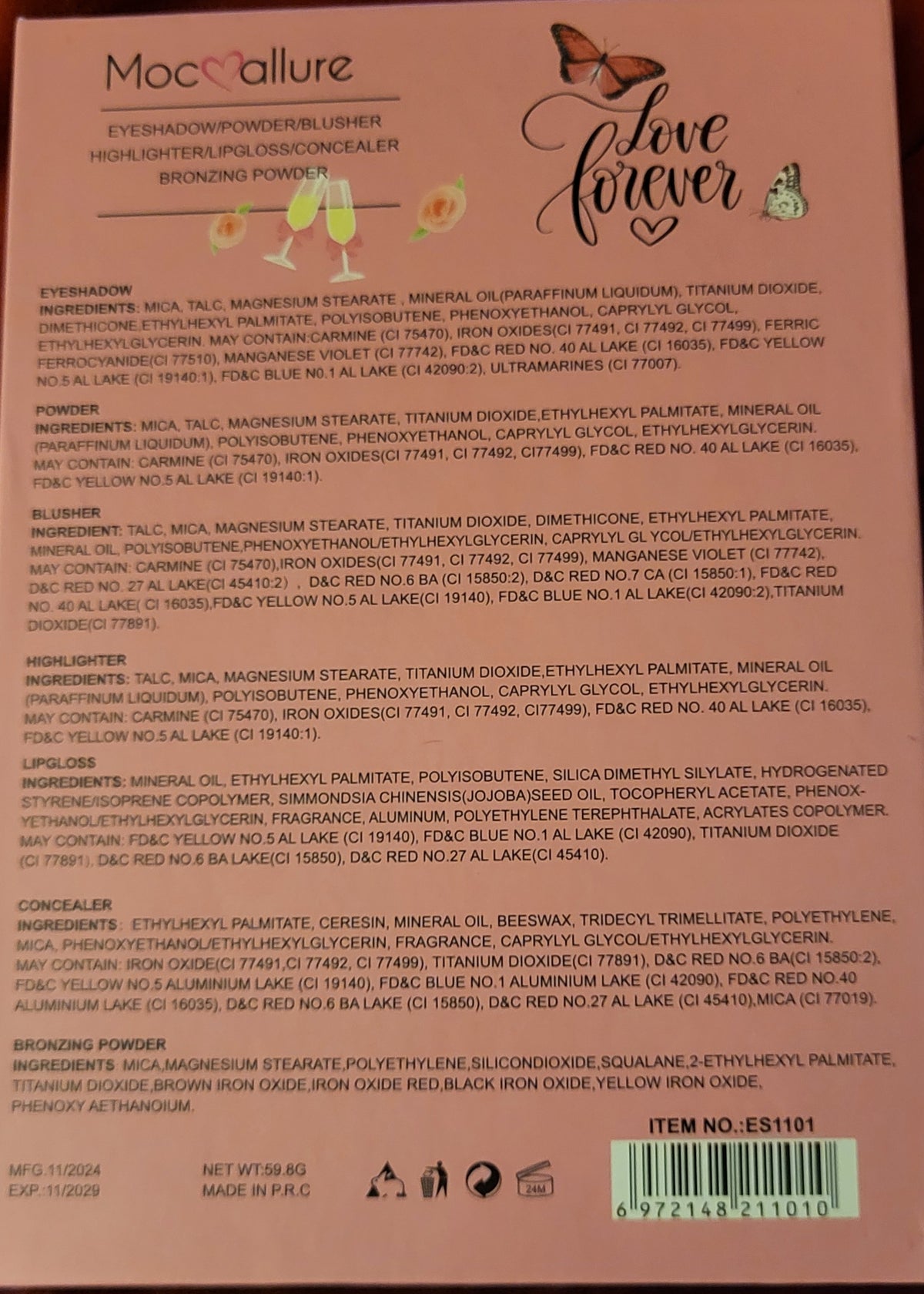 Mocallure Love Forever 7-Page Makeup Book Palette