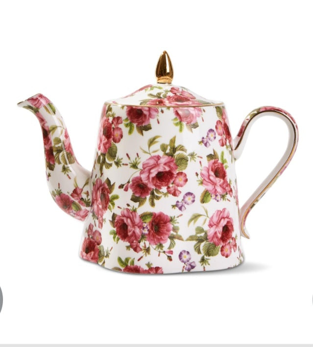 Floral Tea Pot, 30 OZ Ceramic Vintage Teapot