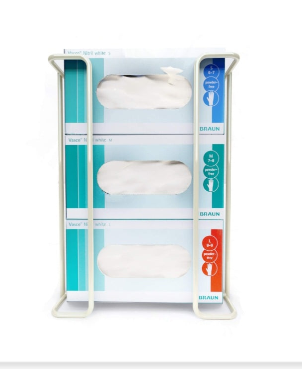 -001 NEW ITEM- Large Disposable Glove and Facial Tissue Wire Rack - Glove Box Holder, Medical Glove Holder, Holds Up To 3 Boxes