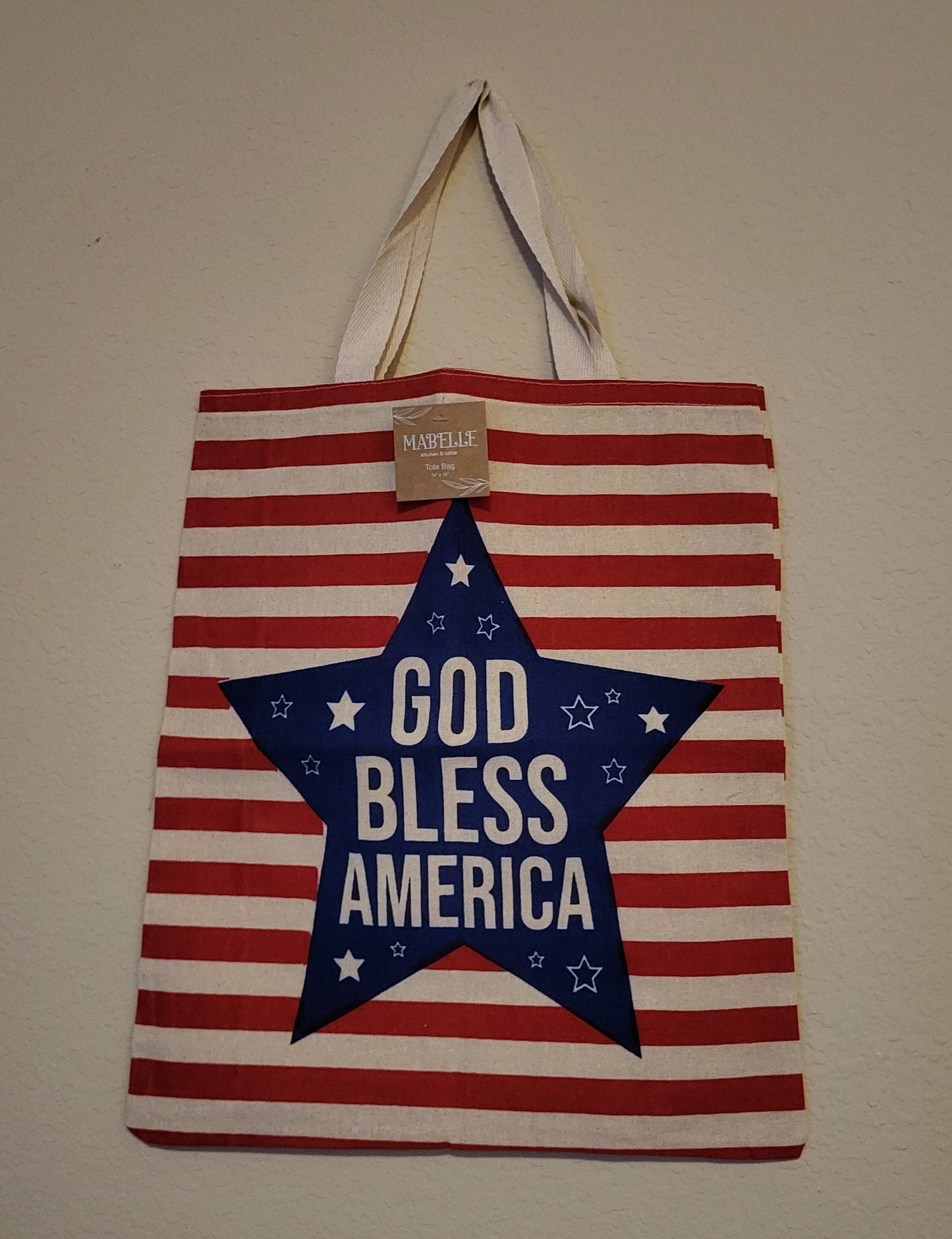 America Tote Bag: size:14'x16'
