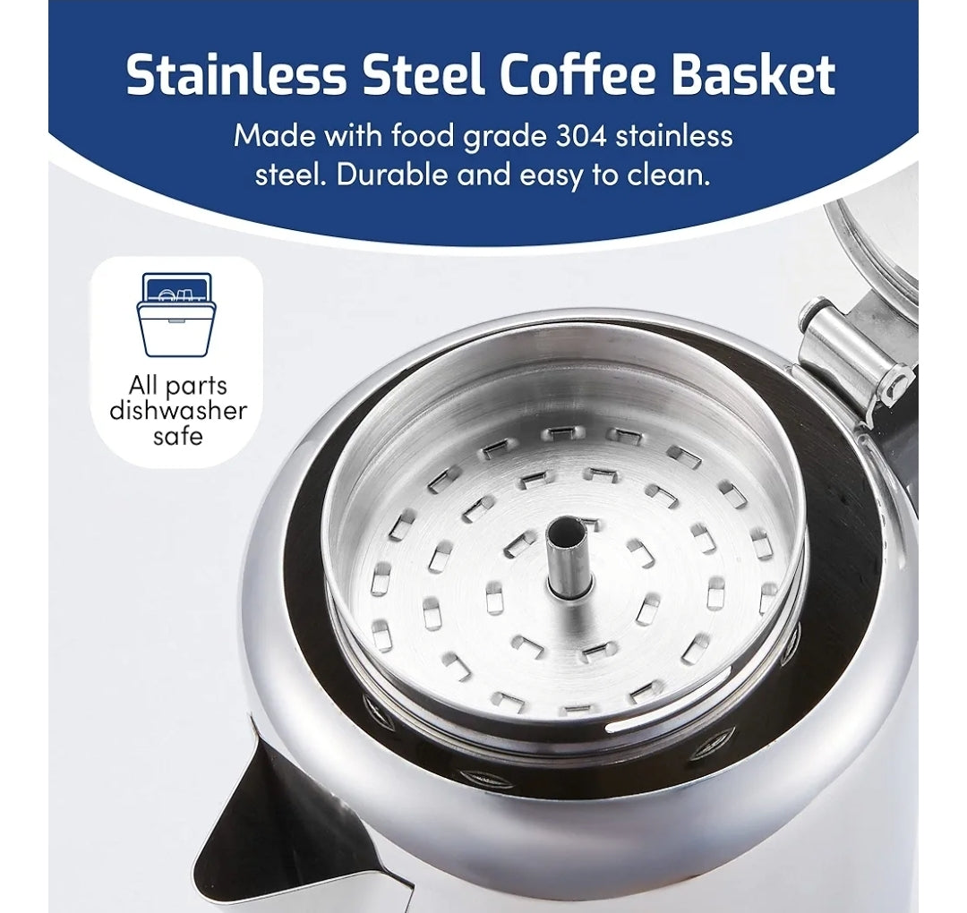 Elite Gourmet EC008X Classic 8-Cup Stovetop Coffee Percolator
