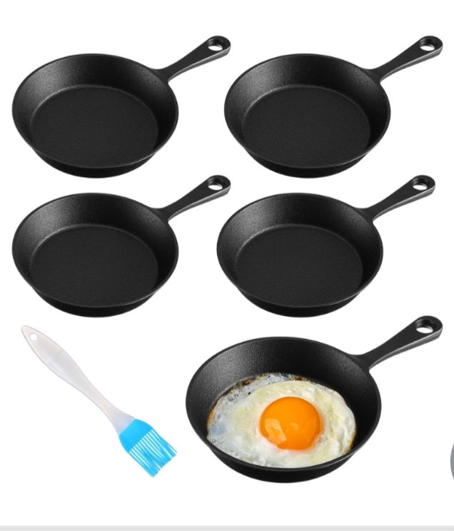 Mini Cast Iron Skillets/Mini 5 Sets 4 Inch Black Iron Nonstick Frying Pan