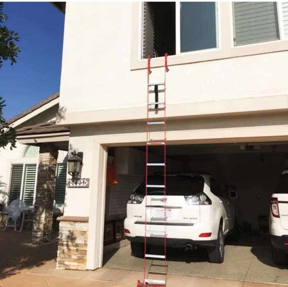 Hausse Retractable 2 Story Fire Escape Ladder, 13 Feet