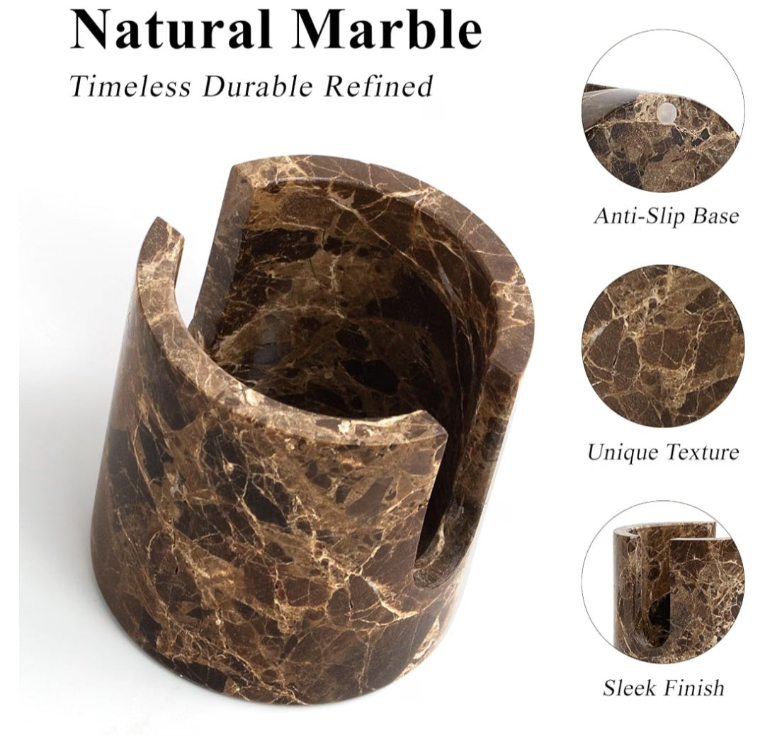 Natural Marble Caddy (Dark Brown)