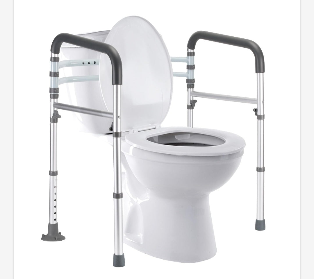 -003 NEW ITEM--Toilet Safety Rails, Adjustable Toilet Frame for Elderly, Seniors, Handicap & Disabled