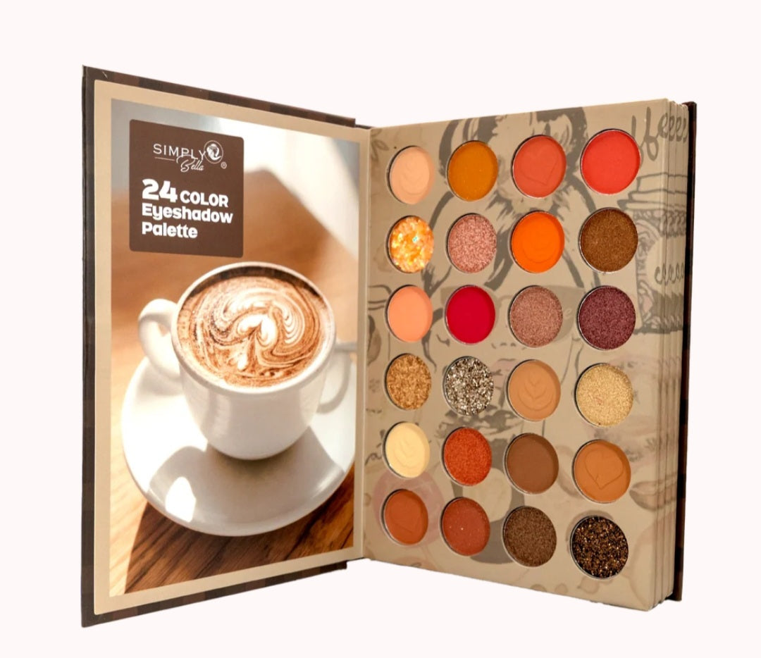 Simply Bella "Coffee Time" Pressed Pigment Book Palette Full Face