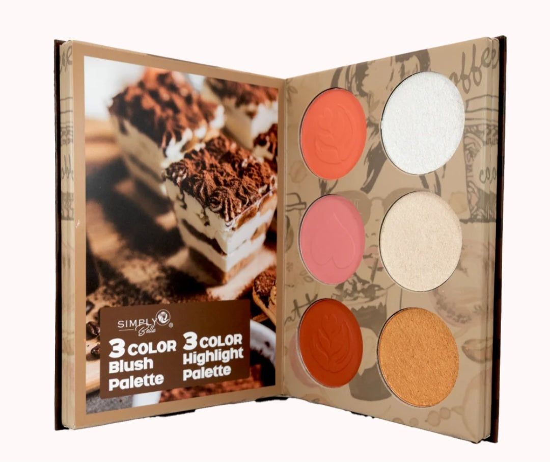Simply Bella "Coffee Time" Pressed Pigment Book Palette Full Face