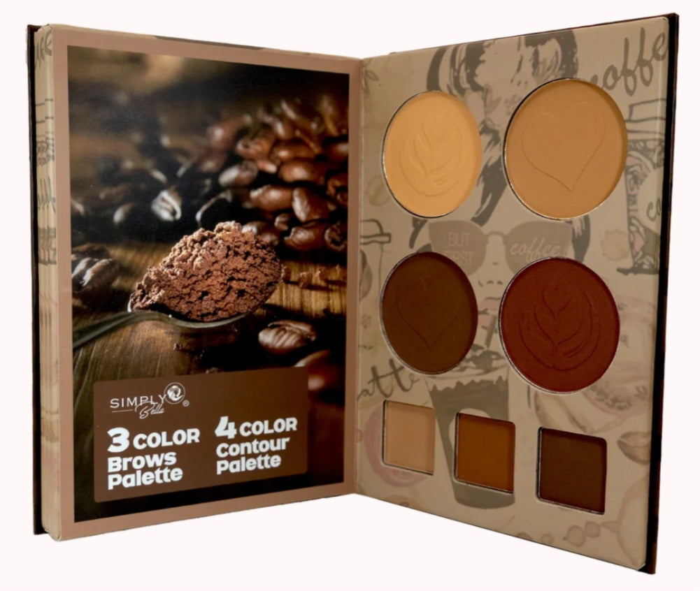 Simply Bella "Coffee Time" Pressed Pigment Book Palette Full Face