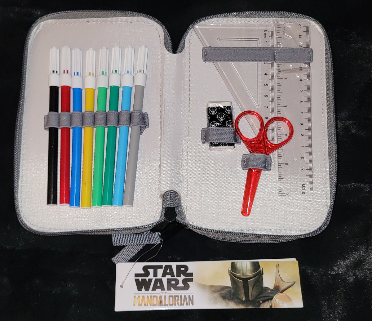 Pencil Case Set with Stationery (Black)