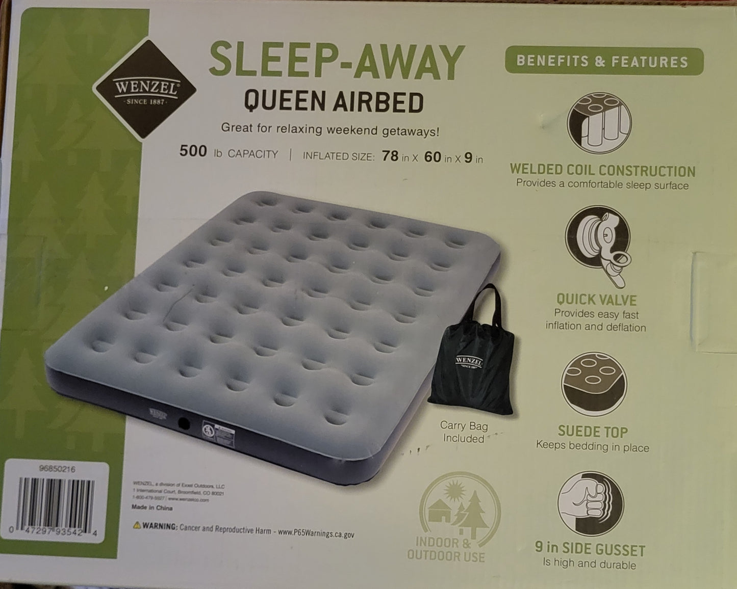 Wenzel 9" Queen Sleep-Away Air Mattress
