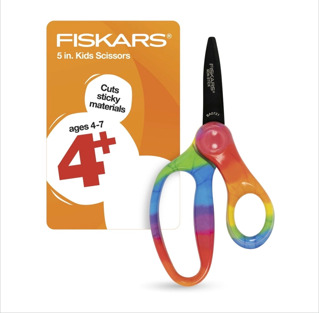 **SALE 5 pr for  $25**Fiskars Kids Scissors Pointed Tip Rainbow Age 4+ Non Stick
