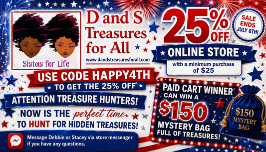 -.000 4th of July Discount Code: Happy4th with a minimum $25 purchase.
