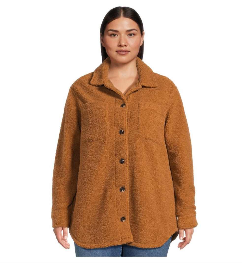 Jason Maxwell Women’s Faux Shearling Button Down Shacket, Size Small