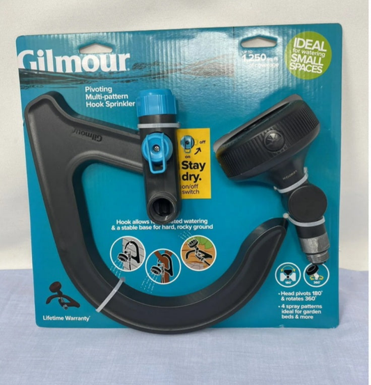 Gilmour Pivoting Multi-pattern Sprinkler Hook with on and off Switch