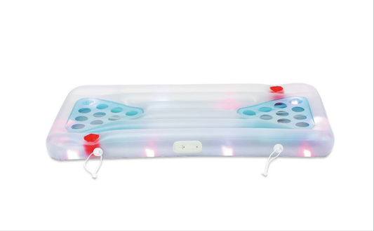 Summer Waves Inflatable Aqua Glow Aqua Pong Pool Game, Multicolor LED Lights, for Adults, Unisex