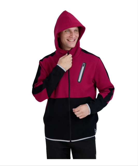 Reebok Colorblocked Full Zip Hoodie size Small men fitting a medium to large in women