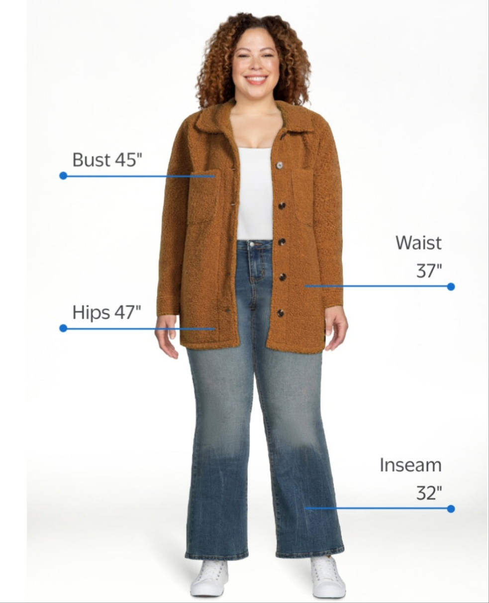 Jason Maxwell Women’s Faux Shearling Button Down Shacket, Size Small