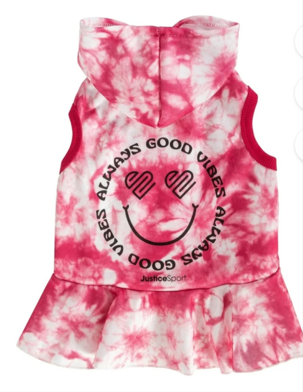 Justice Pet Polyester Fleece Dog Dress Hoodie, Pink, XL