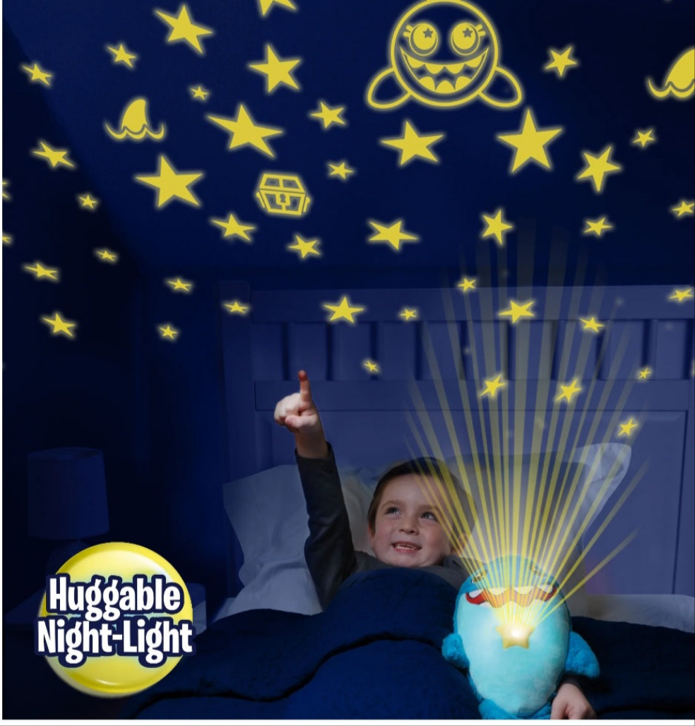 Star Belly Dream Lites Stuffed Animal Night Light Snuggly Blue Shark