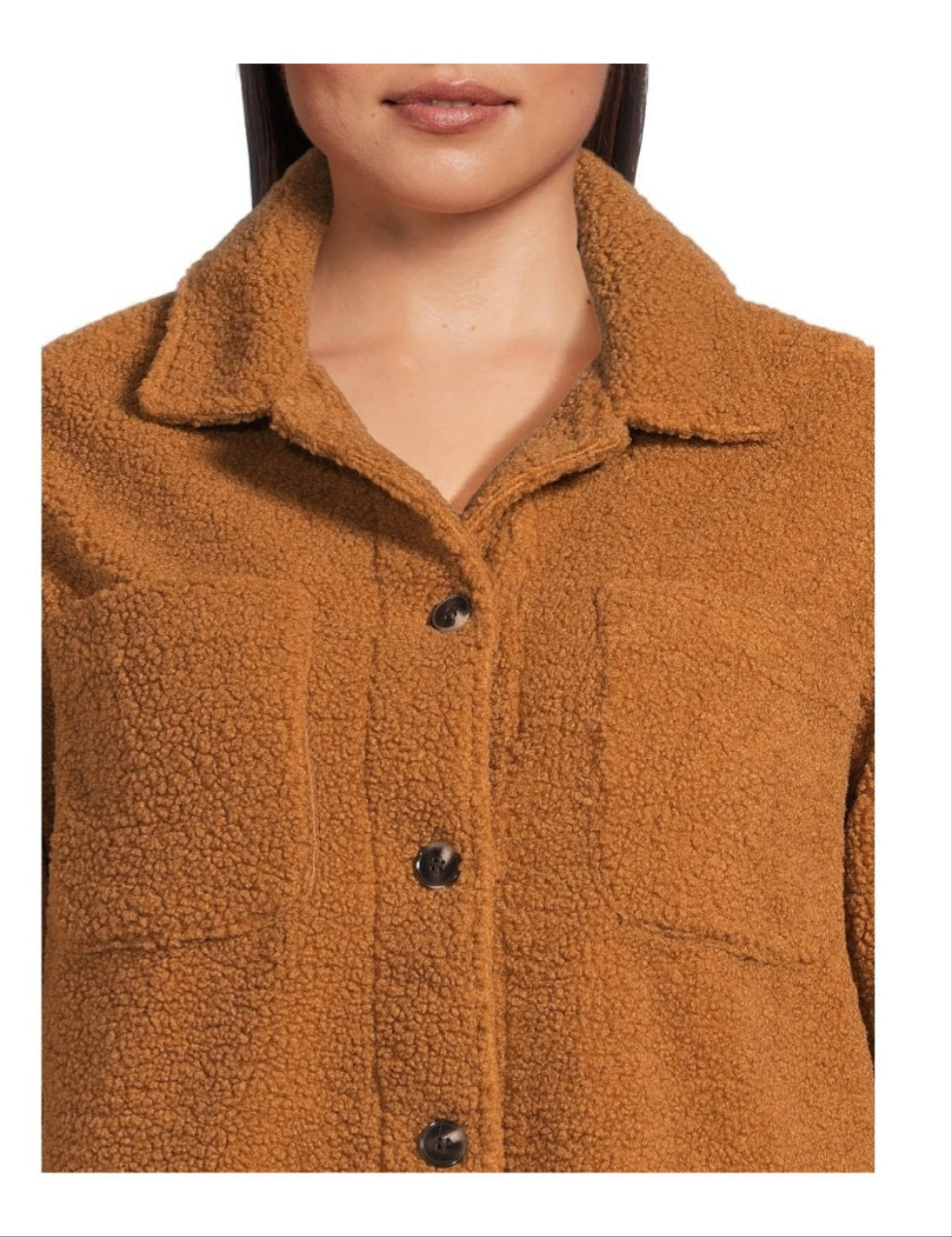 Jason Maxwell Women’s Faux Shearling Button Down Shacket, Size Small