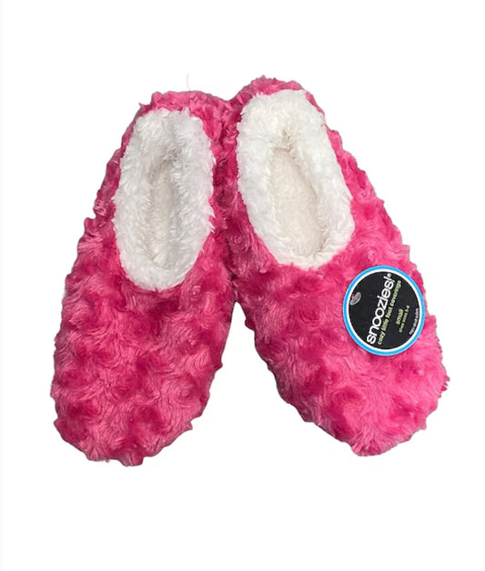 Snoozies Pink and White Large 9-10