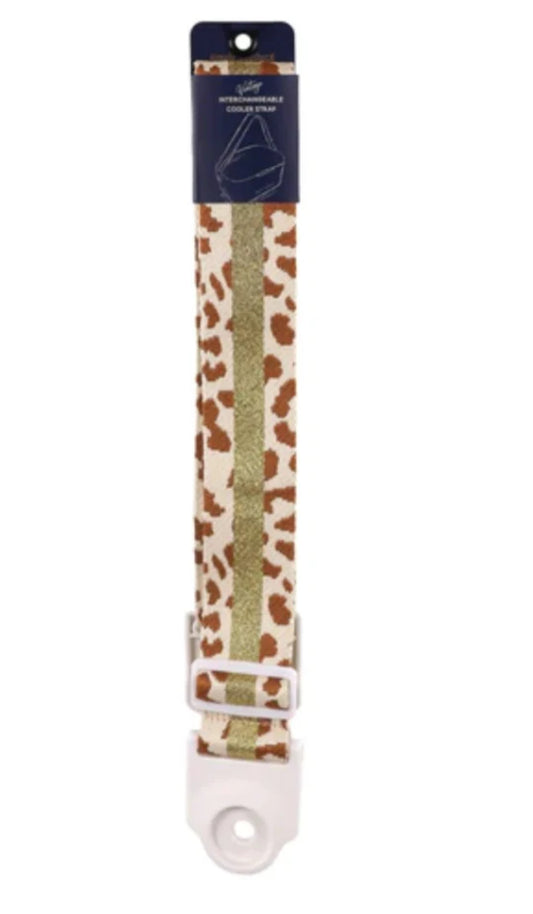 Simply Southern Interchangeable Vintage Cooler Strap - Leopard Cream Color