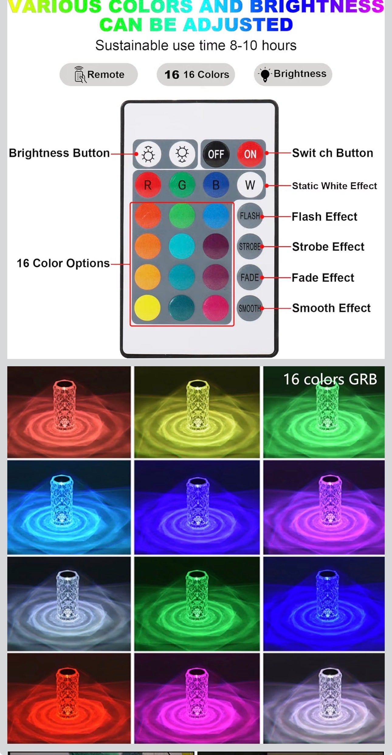 Tech Mod LED Crystal RGB Lamp
