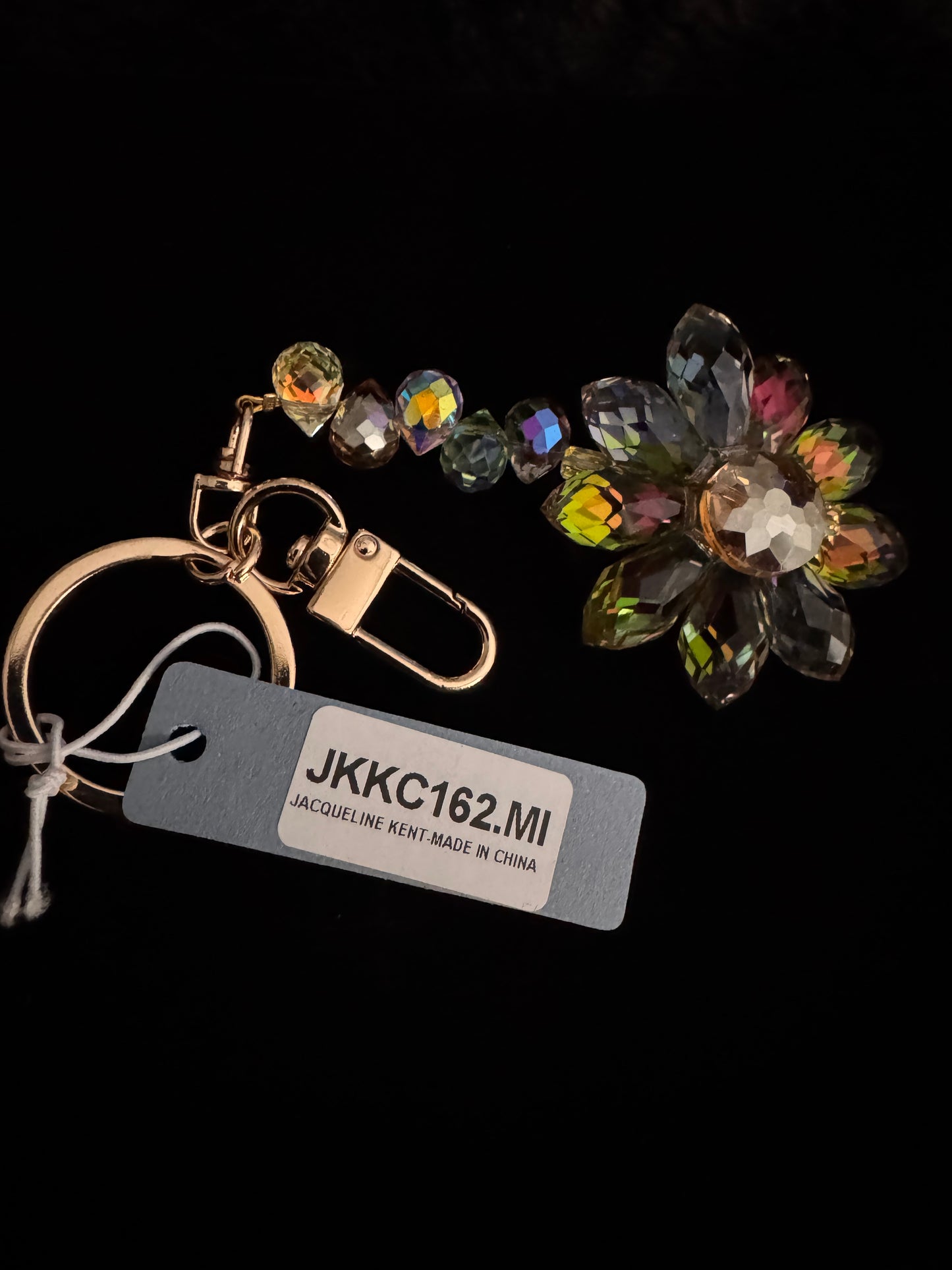 2 Jacqueline Kent Flower Power (Multicolor) Crystal Daisy Purse Charm Keychain