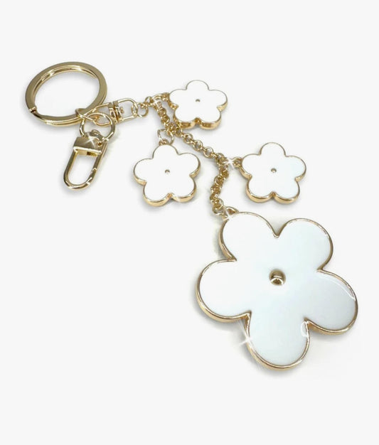 2 Jacqueline Kent Daisy (White) Purse Charm Chain