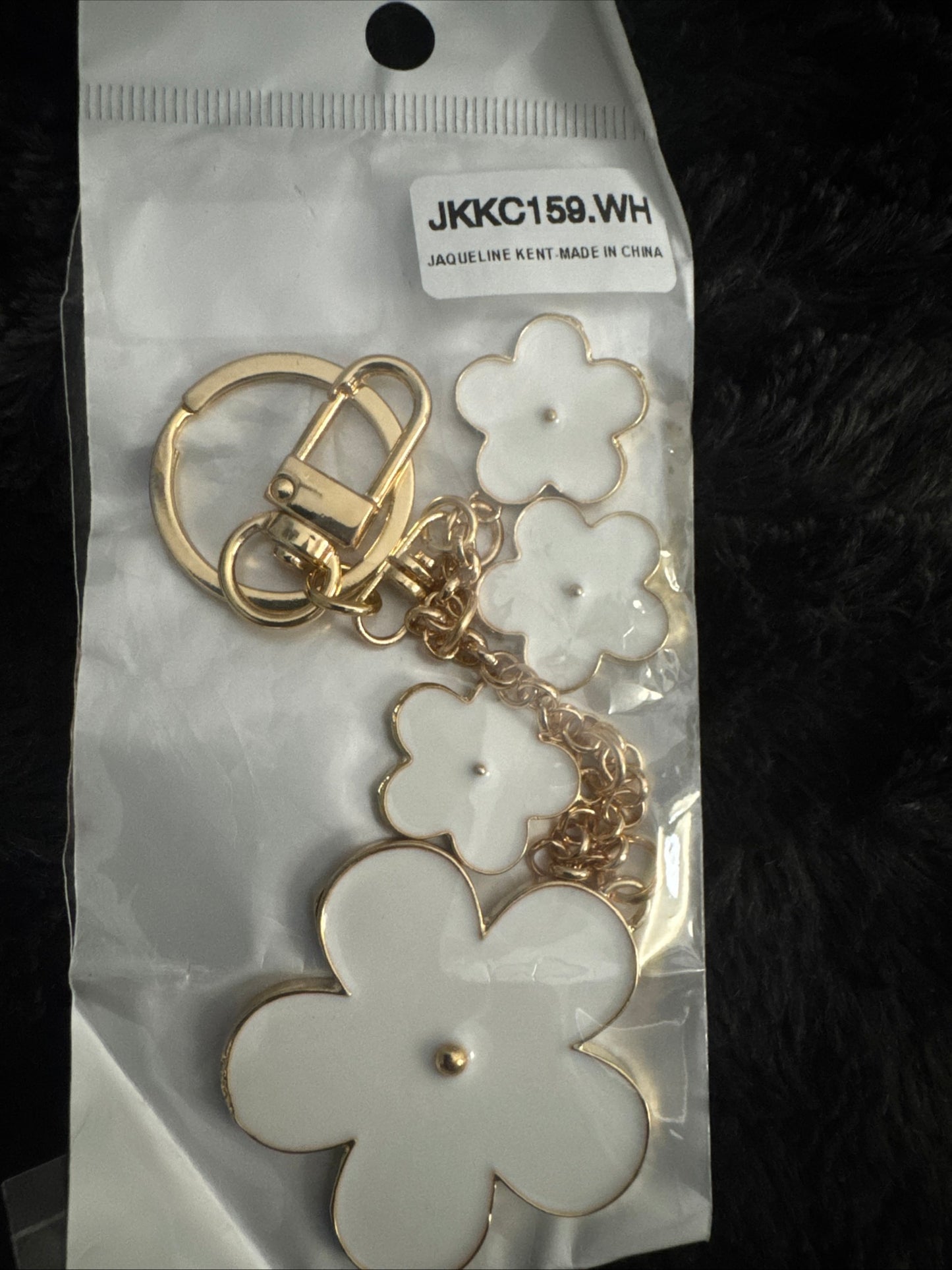 2 Jacqueline Kent Daisy (White) Purse Charm Chain