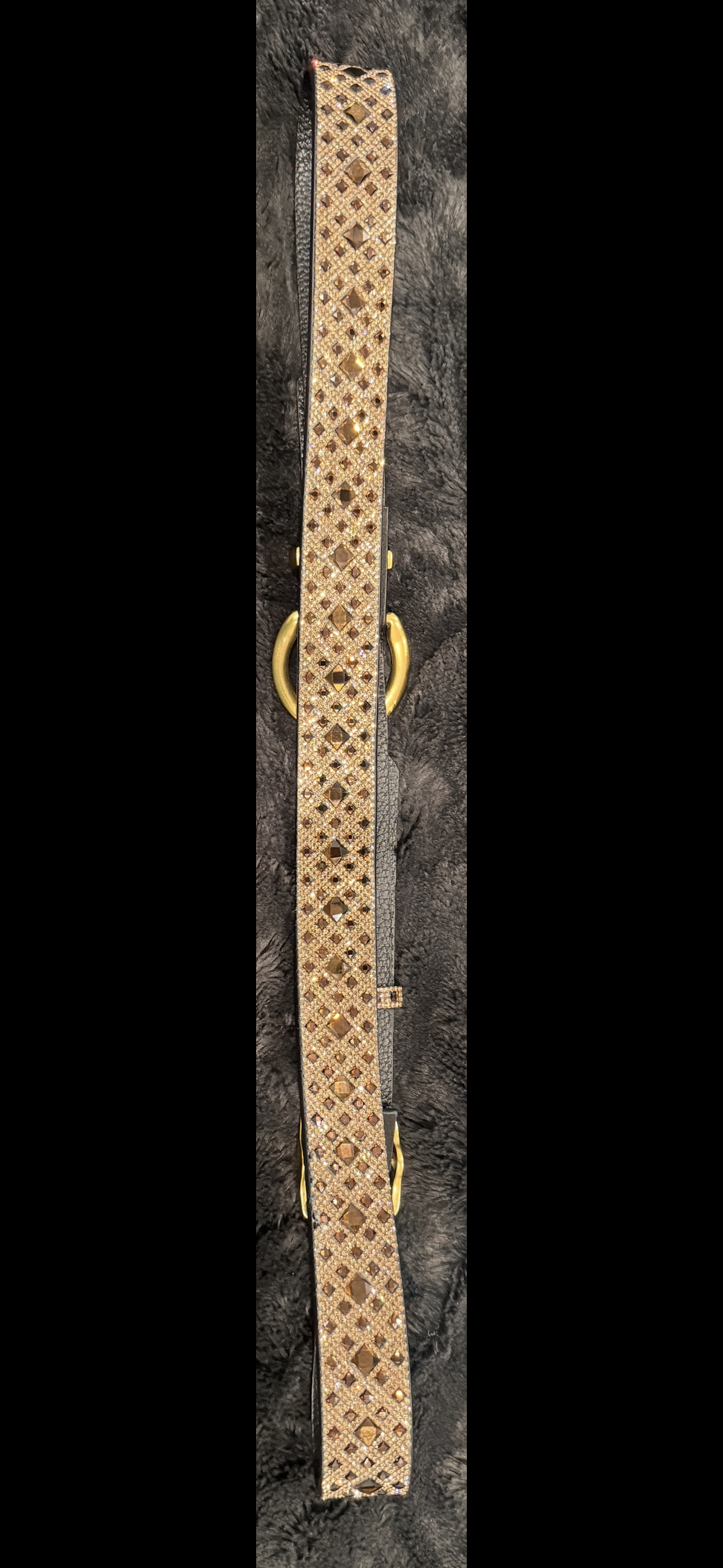 1 Jacqueline Kent Chocolate Brown Rhinestone Belt w/Extender