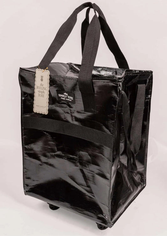 7 Simply Southern Rolling Tote - Black