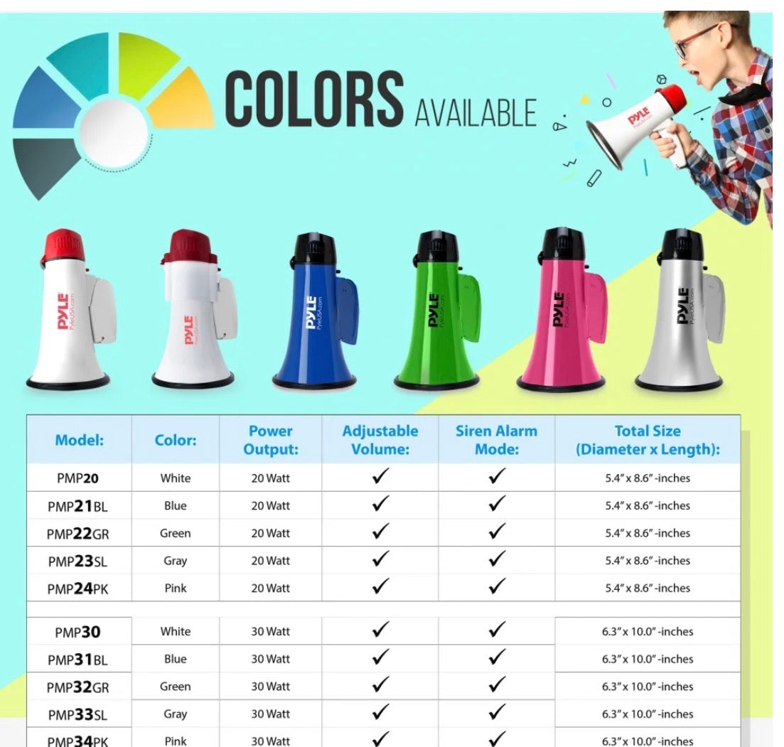 -000- Pyle Megaphone Speaker/Bullhorn PMP20